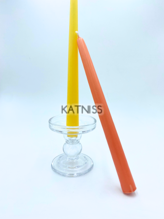 Жълта и оранжева свещ - 24 см / Yellow And Orange Candle - 24 cm