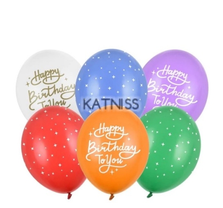 Комплект балони "Happy Birthday To You" - 6 броя / Balloons "Happy Birthday To You" - 6 pieces