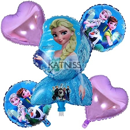 Фолиеви балони "Замръзналото кралство" - 5 броя / Foil Balloons "Frozen" - 5 pieces