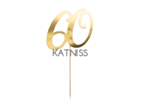 60- КЕЙК ТОПЕР ЗЛАТО 20.5 СМ 