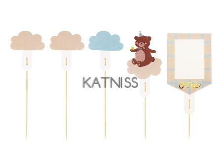 КЕЙК ТОПЕР МЕЧЕ FIRST BIRTHDAY- 5 БР.12-14 СМ.