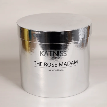 Luxury cylindrical box THE ROSE MADAM – silver