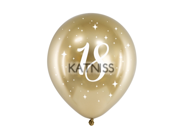 Комплект балони металик за 18-ти рожден ден - 30 см - 6 броя / Balloons metalic for 18th bithday - 30 cm - 6 pieces