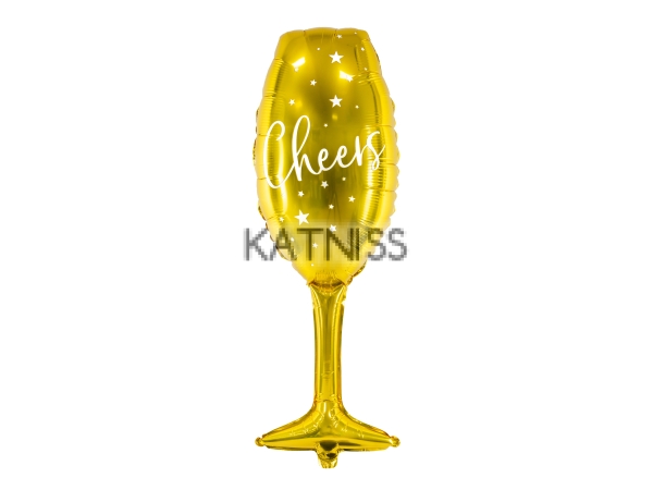 Фолиев балон под формата на чаша 28х80 см / Champagne Glass Foil Balloon - 28x80 cm