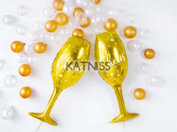 Фолиев балон под формата на чаша 28х80 см / Champagne Glass Foil Balloon - 28x80 cm