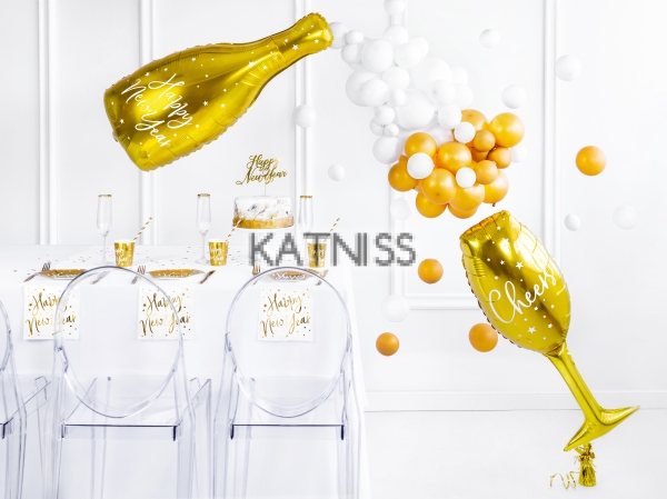 Фолиев балон под формата на чаша 28х80 см / Champagne Glass Foil Balloon - 28x80 cm