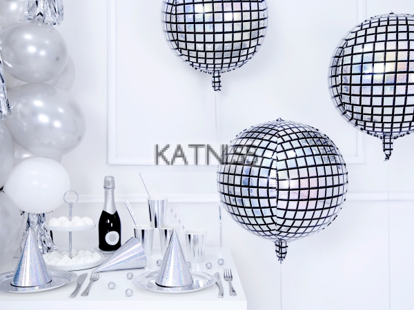 Фолиев балон под формата на диско топка 40 см / Disco Ball Foil Balloon - 40 cm