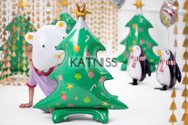 Фолиев балон под формата на Коледна елха  - 78х94 см / Christmas Tree Foil Balloon - 78x94 cm