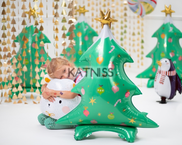 Фолиев балон под формата на Коледна елха  - 78х94 см / Christmas Tree Foil Balloon - 78x94 cm