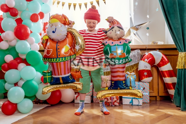 Фолиев балон под формата на Дядо Коледа - 63х106 см / Santa Claus Foil Balloon - 63x106 cm