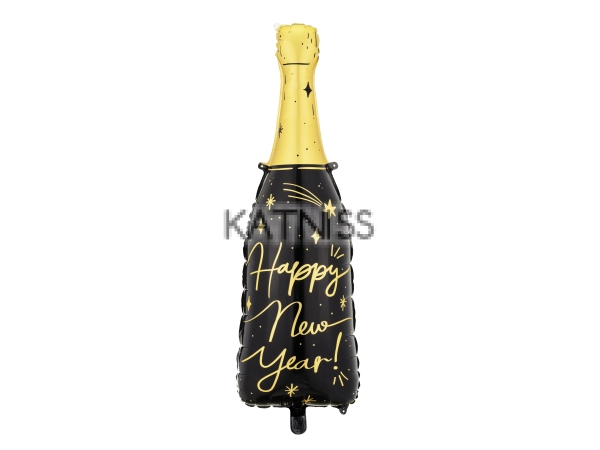 Фолиев балон под формата на бутилка шампанско "Happy New Year" - 39,5х93 / Champagne Foil Balloon "Happy New Year" - 39,5x93 cm