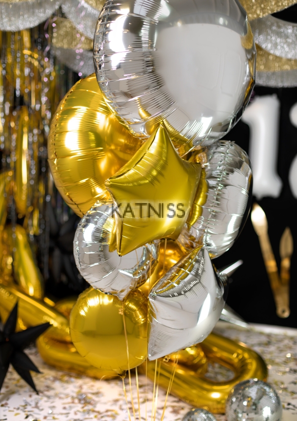 Кръгъл фолиев балон 80 см - сребрист / Silver Oval Foil Balloon - 80 cm