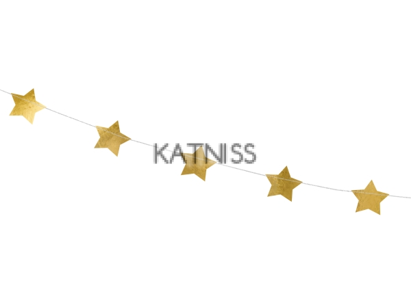 Банер със звезди - златист - 3.6 м / Gold Stars Foil Balloon - 3.6 m