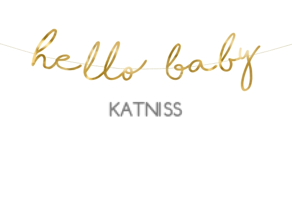 Банер "Hello Baby" - златист - 18x70 см / "Hello Baby" Gold Banner - 18x70 cm