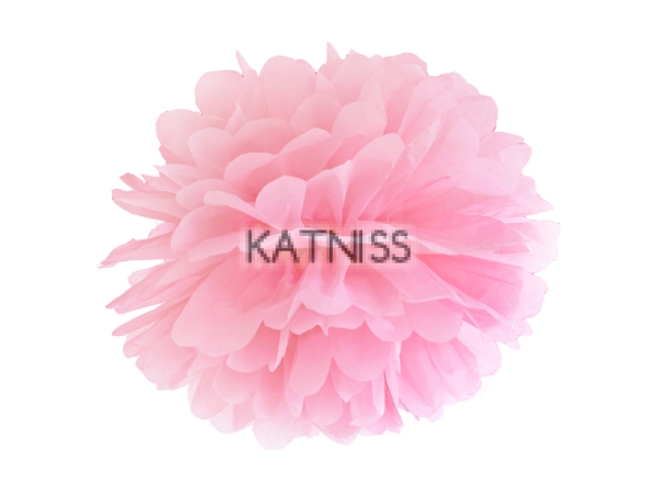 Хартиен помпон - светло розов - 25 см / White Pink Paper Pompom - 25 cm