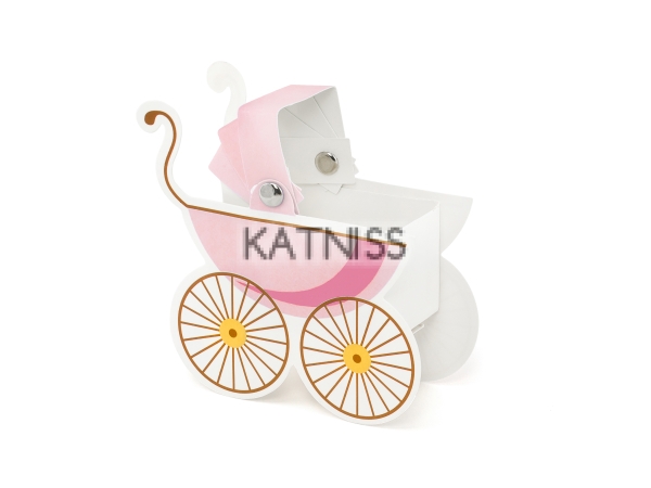 Кутии под формата на бебешка количка - розови - комплект от 10 броя / Baby Carriage Boxes - Pink - 10 pieces