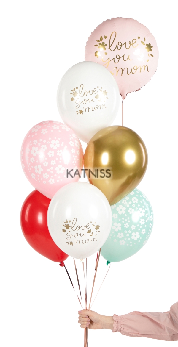 Латексов балон "Love you Mom" - 30 см / Balloon "Love you Mom" - 30 cm