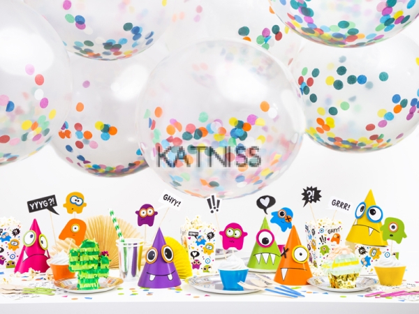 Парти шапки крафт с чудовища - 16 см - 6 броя / Craft Birthday Party Hats With Monsters - 16 cm - 6 pieces