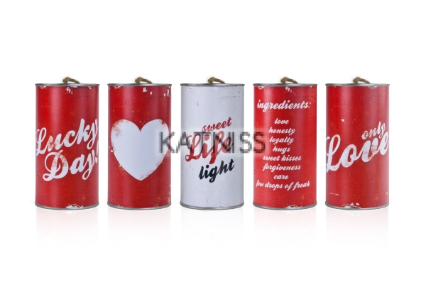 Сватбени кенчета в ретро стил - 14х7 см - 5 броя / Decorative Car Cans - 14x7 cm - 5 pieces