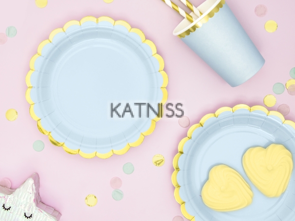 Картонени светло сини чинийки - 18 см - 6 броя / Paper White Blue Plates - 18 cm - 6 pieces