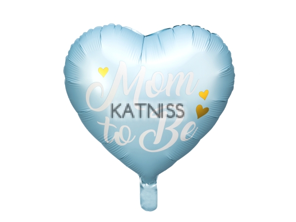 Фолиев балон под формата на сърце "Mom To Be" - син - 35 см / Blue Heart Foil Balloon "Mom To Be" - 35 cm