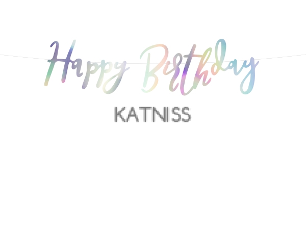 Банер "Happy Birthday" в преливащ цвят - 16.5x62 см / Hameleon Banner "Happy Birthday" - 16.5 x62 cm