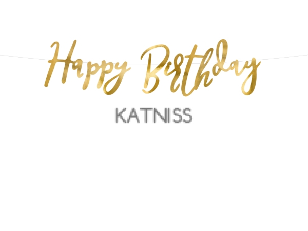 Банер "Happy Birthday" - златист - 16.5х62 см / Gold Banner "Happy Birthday" - 16.5x62 cm