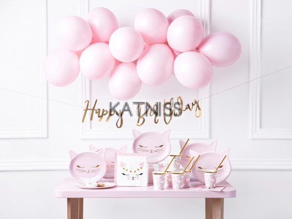 Банер "Happy Birthday" - розово-златист - 16.5х62 см / Rose Gold Banner "Happy Birthday" - 16.5x62 cm