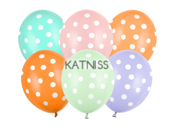 Латексови балони на точки в различни цветове - 30 см / Multicolour Balloons With Dots - 30 cm