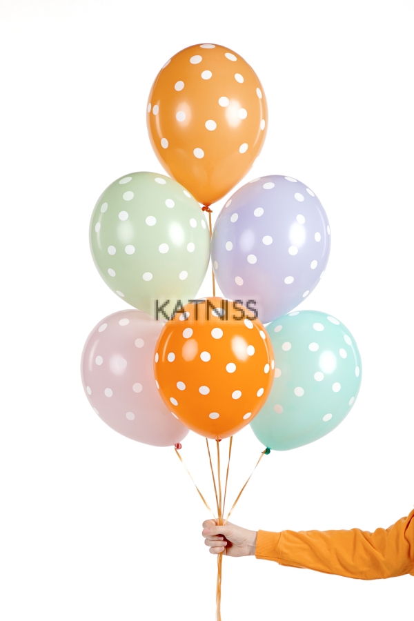 Латексови балони на точки в различни цветове - 30 см / Multicolour Balloons With Dots - 30 cm