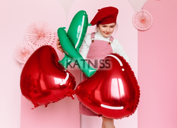 Фолиев балон под формата на череши - 88х73 см / Cherry Foil Balloon - 88x73 cm