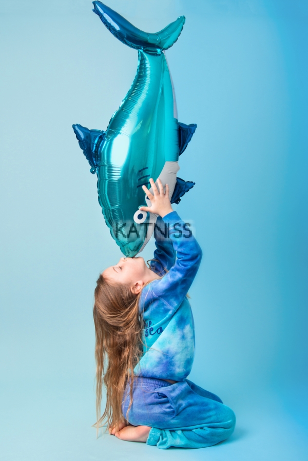 Фолиев балон под формата на акула - 102х62 см / Shark Foil Balloon - 102x62 cm