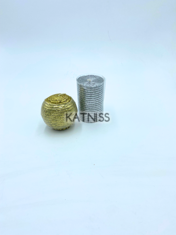 Златиста свещ с брокат / Gold Glitter Candle