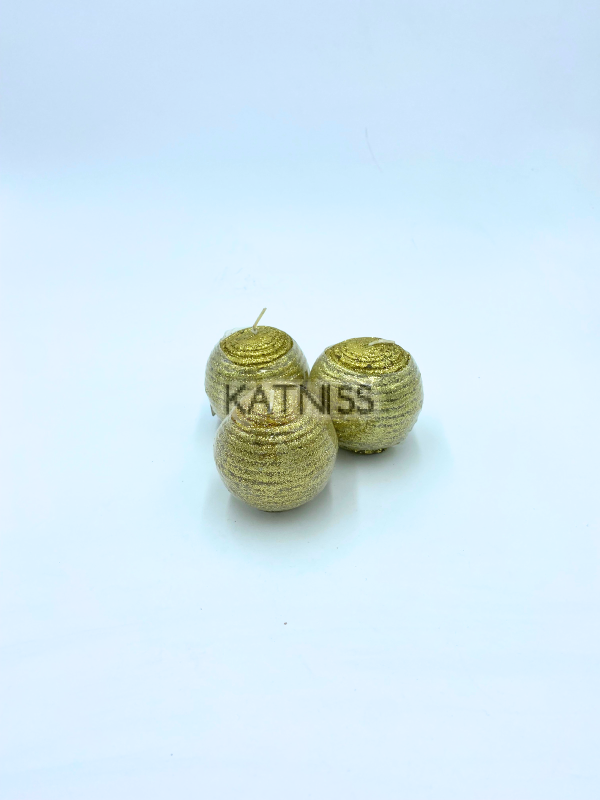 Златиста свещ с брокат / Gold Glitter Candle