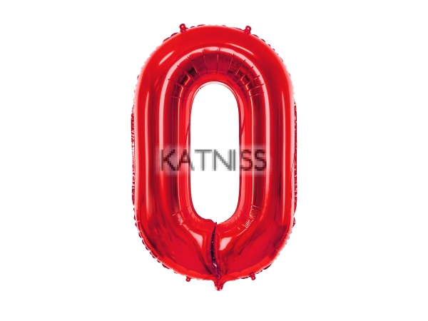 Фолиев балон цифра от 0 до 9 - червен - 86 см / Foil Balloon Numbers From 0 To 9 - Red - 86 cm