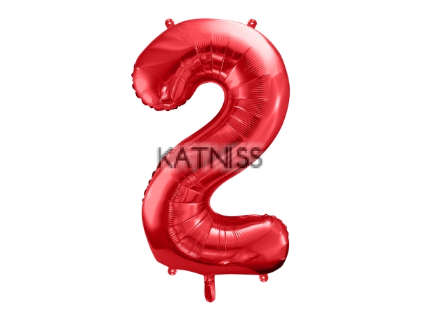 Фолиев балон цифра от 0 до 9 - червен - 86 см / Foil Balloon Numbers From 0 To 9 - Red - 86 cm