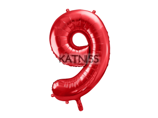 Фолиев балон цифра от 0 до 9 - червен - 86 см / Foil Balloon Numbers From 0 To 9 - Red - 86 cm