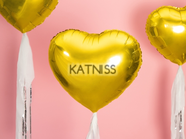 Фолиев балон сърце - златист - 45 см / Gold Heart Foil Balloon - 45 cm