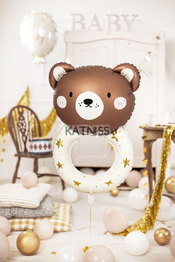 Фолиев балон мече бебешка играчка - 61х88 см / Teddy Baby Toy Foil Balloon - 61x88 cm