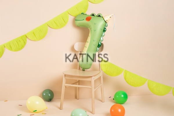 Фолиев балон "7" крокодил - 56х85 см / Crocodile Foil Balloon Number "7" - 56x85 cm