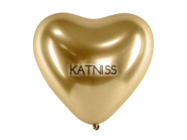 Хром балон сърце - златист - 30 см / Gold Heart Chrom Balloon - 30 cm