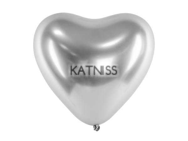 Хром балон сърце - сребрист - 30 см / Silver Heart Chrom Balloon - 30 cm