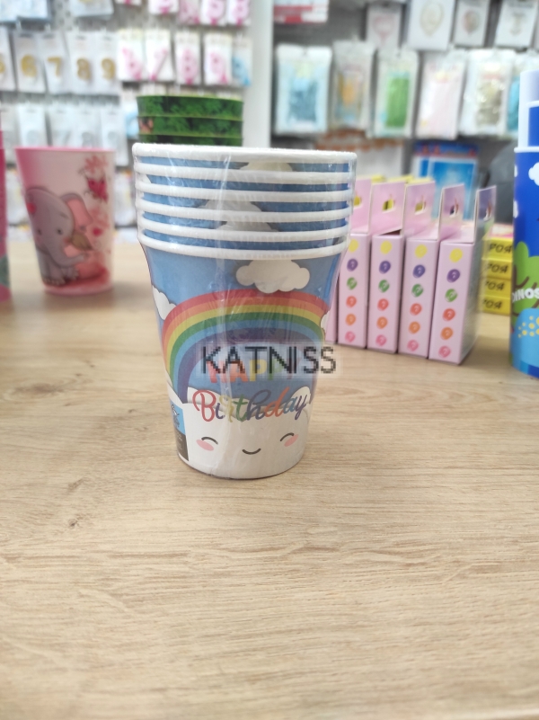 Чаши "Happy Birthday" - 6 броя - 270 мл / Cups "Happy Birthday" - 6 pieces - 270 ml