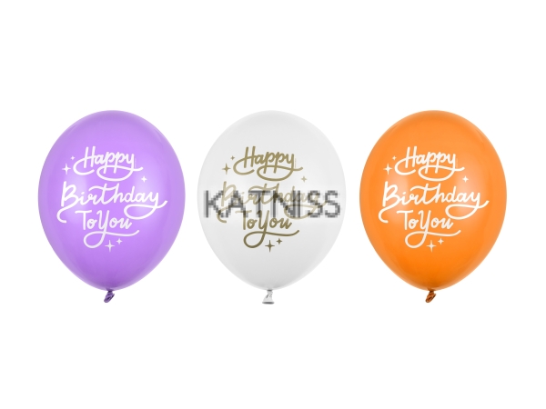 Латексов балон "Happy Birthday To You" - лилав - 30 см / Balloon "Happy Birthday To You" - purple - 30 cm