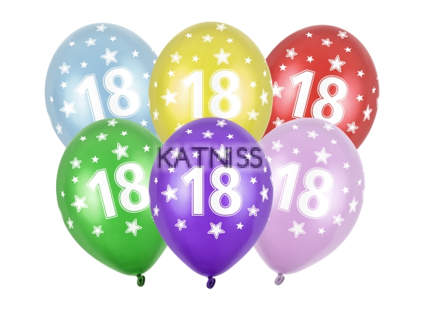 Латексов балон "18" в различни цветове - 30 см / Balloon "18" in different colours - 30 cm