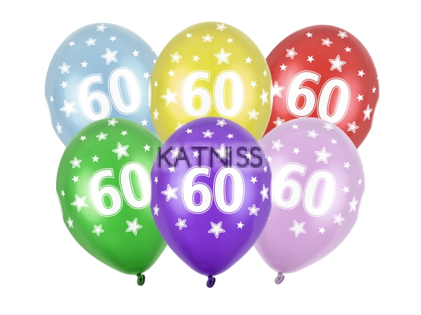 Латексов балон "60" - червен - 30 см / Balloon "60" - red - 30 cm