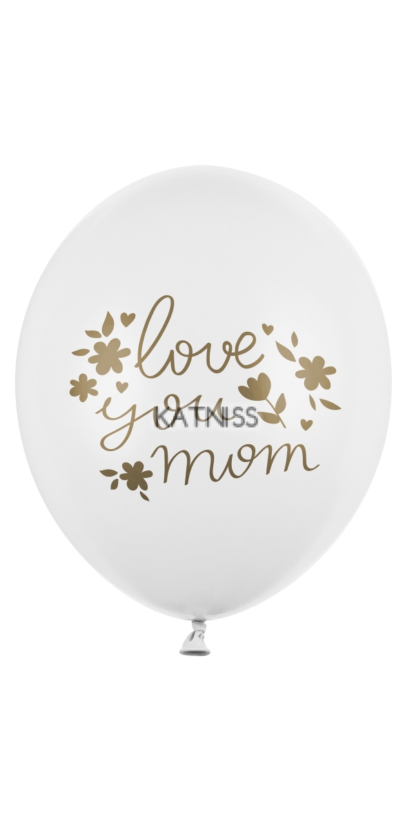 Латексов балон "Love you Mom" - 30 см / Balloon "Love you Mom" - 30 cm