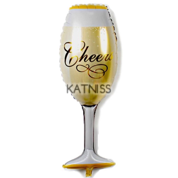 Фолиев балон под формата на чаша шампанско "Cheers" / Champagne Glass Foil Balloon "Cheers"