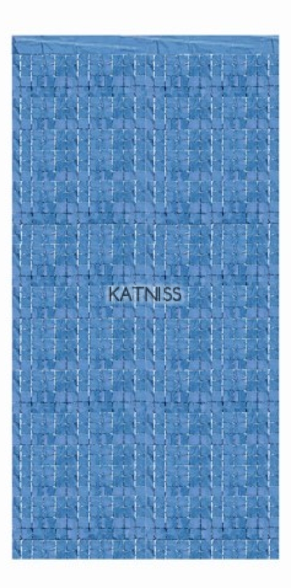 Светло синя парти завеса на квадратчета / Square white blue party curtain