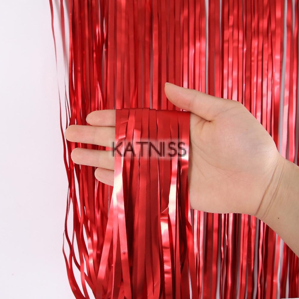 Червена парти завеса - 100х220 см / Red party curtain - 100x220 cm